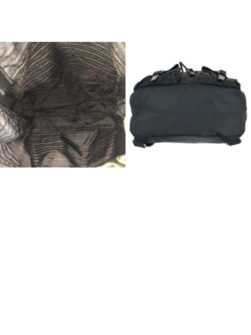 Prada Tessuto Black Silver Nylon Leather Backpack - Picture 9 of 9